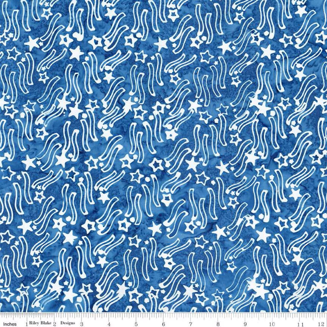 Fabric Riley Blake Lapis Shooting Stars Expressions Batiks Let Freedom Reign by the Quarter Yard BT23195-295